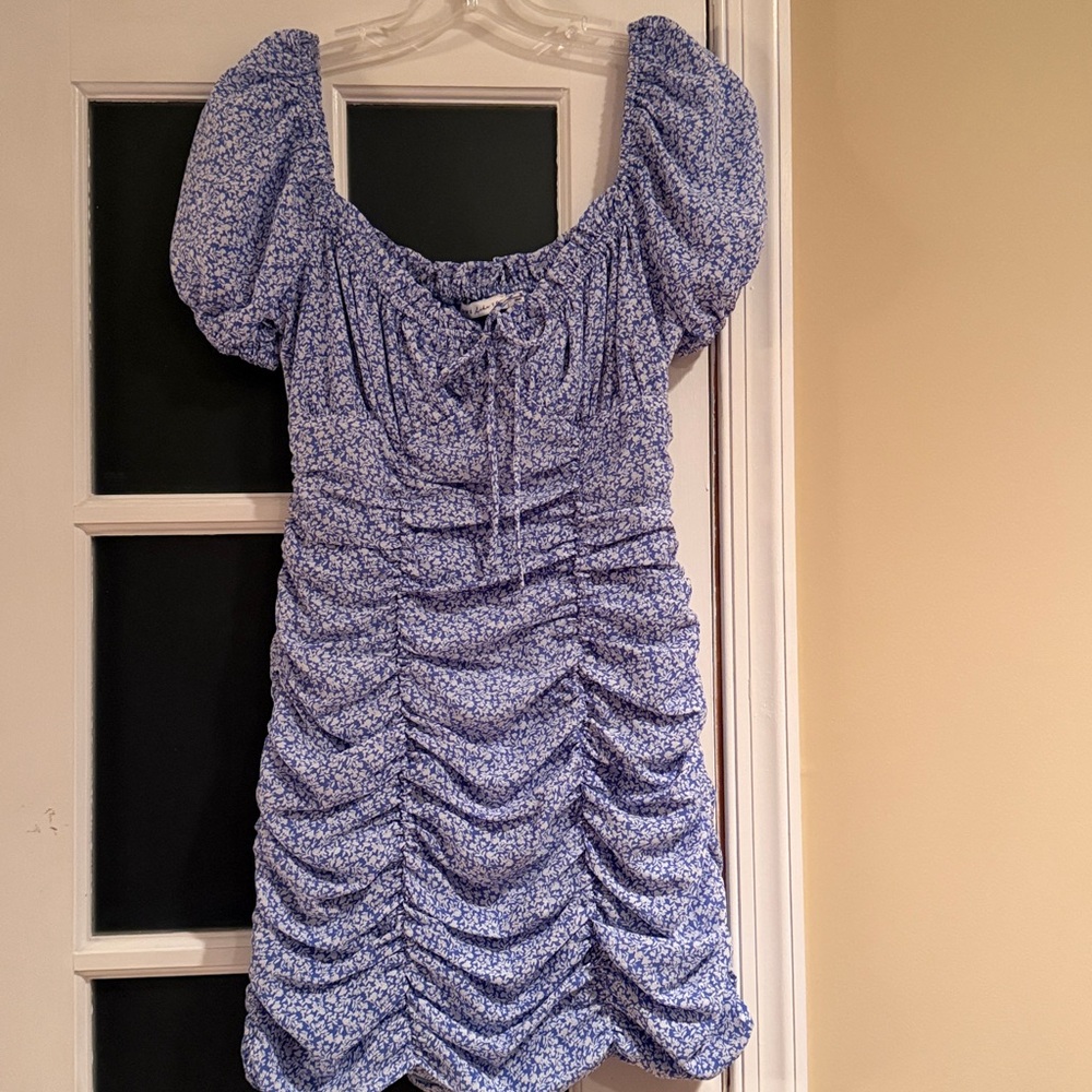 Blue Floral Midi Dress